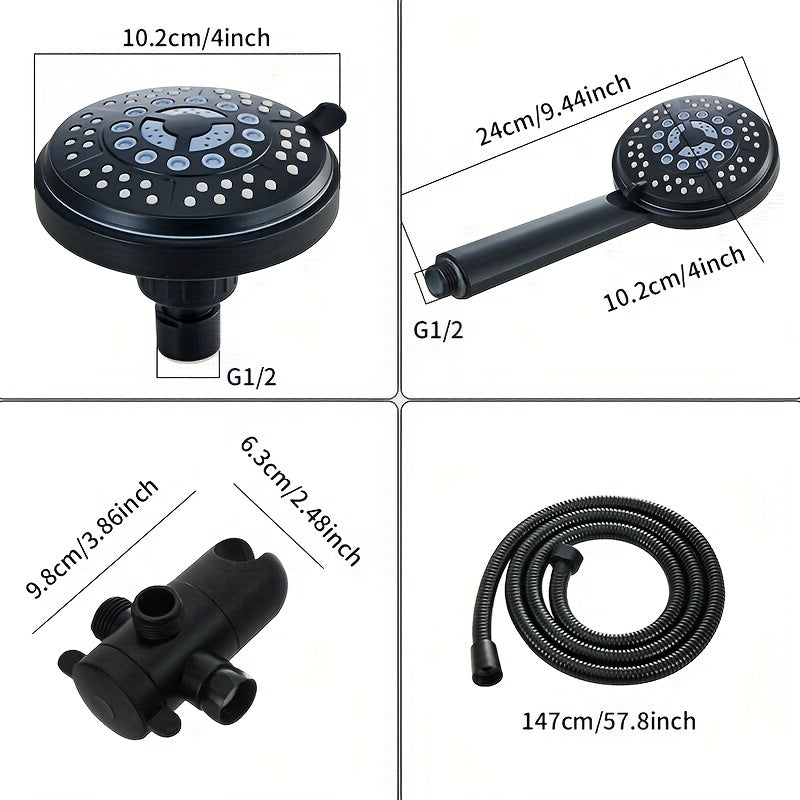 Ensemble de douche deux têtes avec inverseur 3 voies et flexible de 1,47 m — vue 9