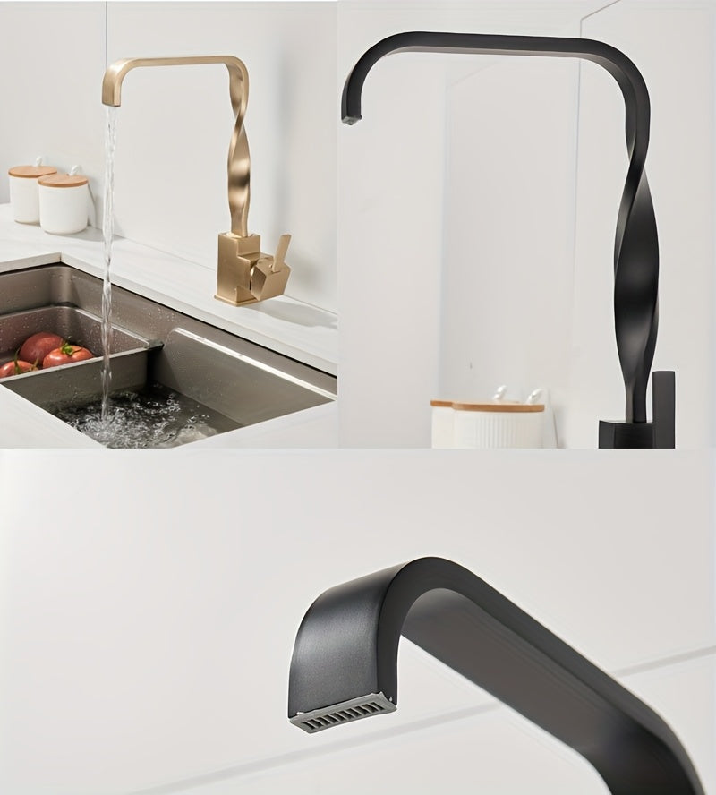 Robinet de cuisine à bec rotatif en laiton, laiton
