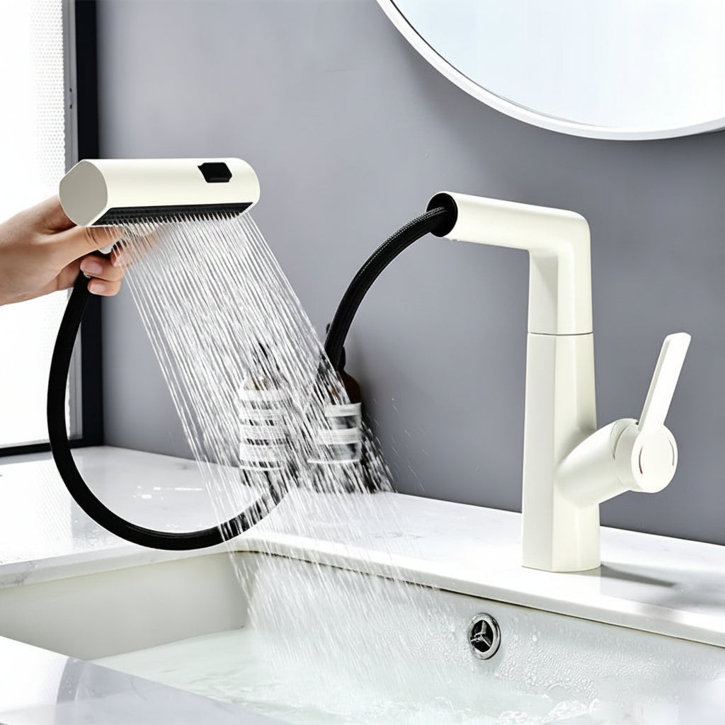 Mitigeur de lavabo extractible avec jet cascade et mousseur — vue 5