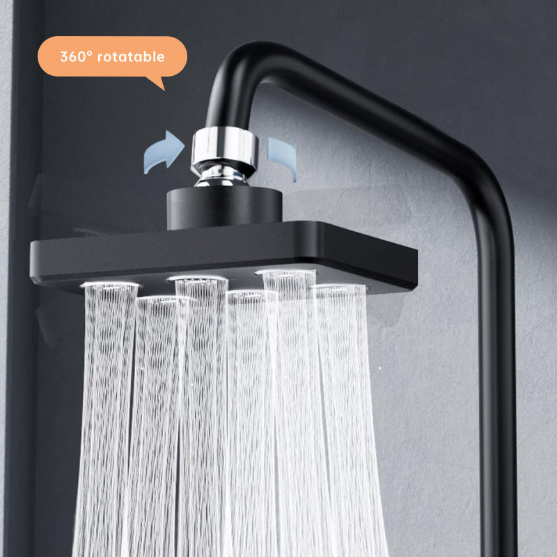 Pommeau de douche carré 6 buses avec effet surpresseur — vue 2