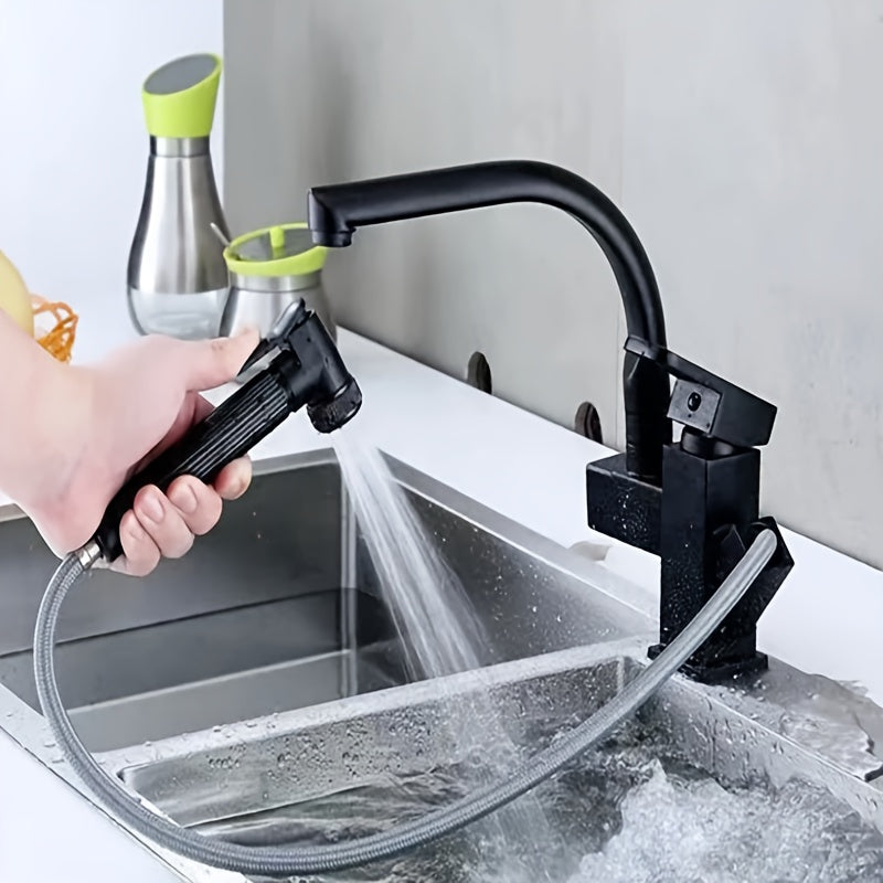 Robinet de cuisine pivotant 360° avec douchette latérale et deux jets — vue 5