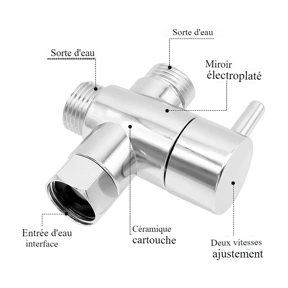 Robinet WC 3 voies 1/2
