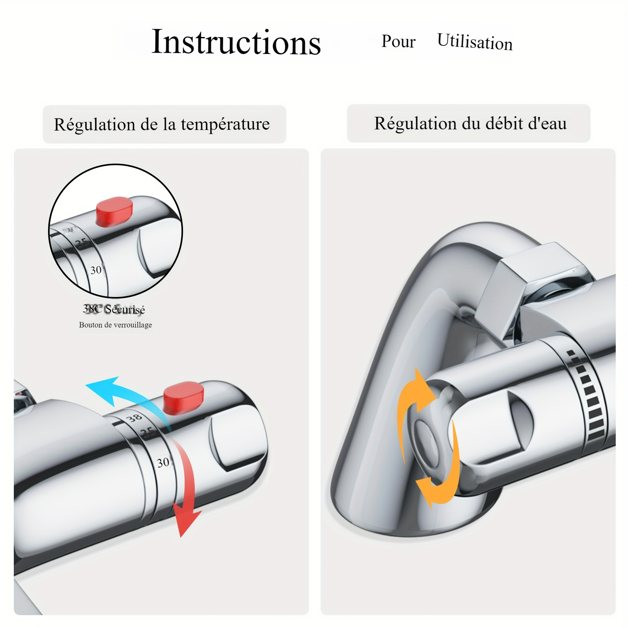 Mitigeur Thermostatique Douche Moderne