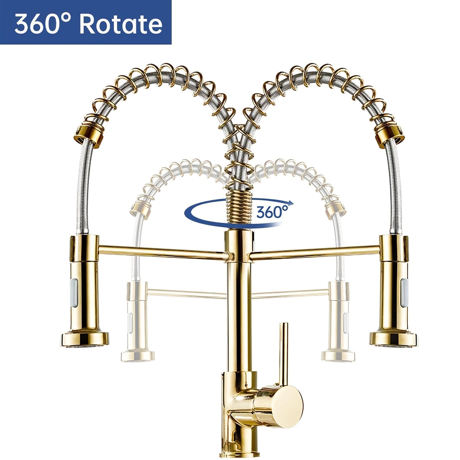 Mitigeur de cuisine à bec rotatif en acier inoxydable 304, raccord 1/2