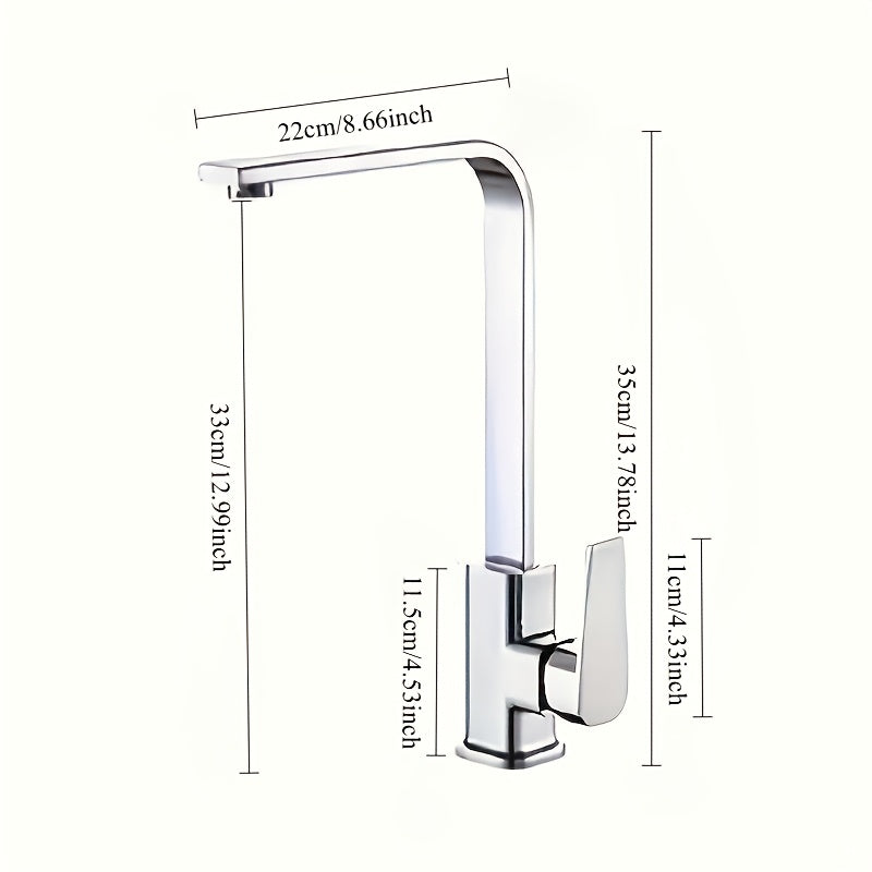Robinet de cuisine à bec rotatif en acier inoxydable 304, acier inoxydable 304