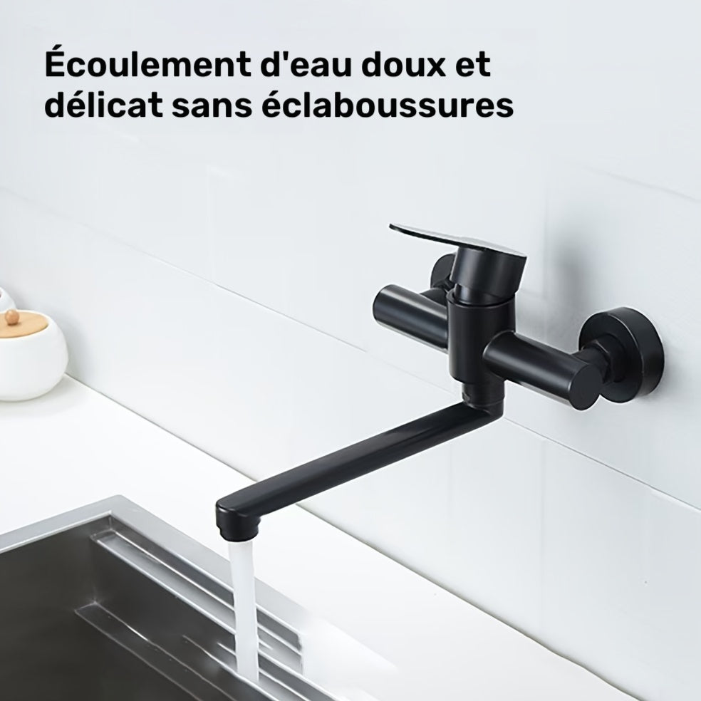 Robinet de cuisine à bec rotatif en acier inoxydable 304, acier inoxydable 304