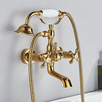 Mitigeur Baignoire Avec Douchette Vintage, or