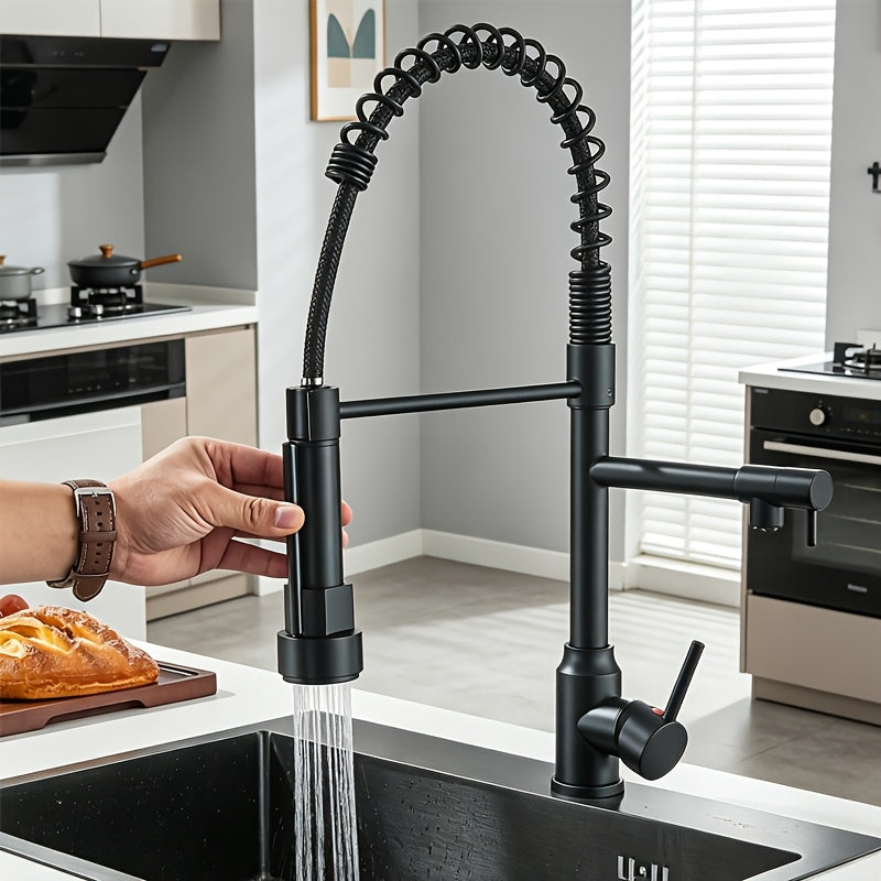 Mélangeur de cuisine à douchette extractible en acier inoxydable 304, acier inoxydable 304