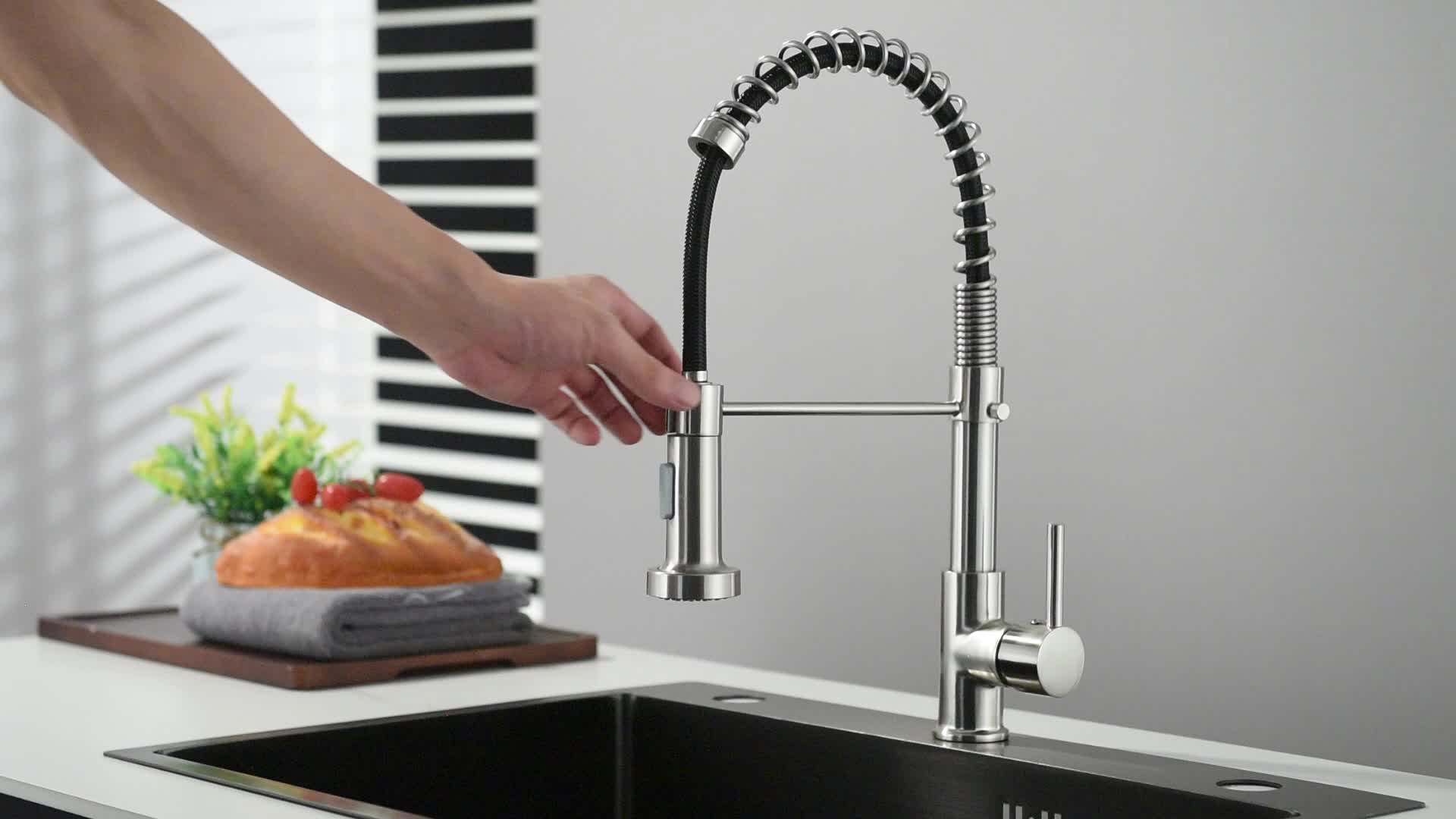 Robinet de cuisine encastrable en acier inoxydable, acier inoxydable
