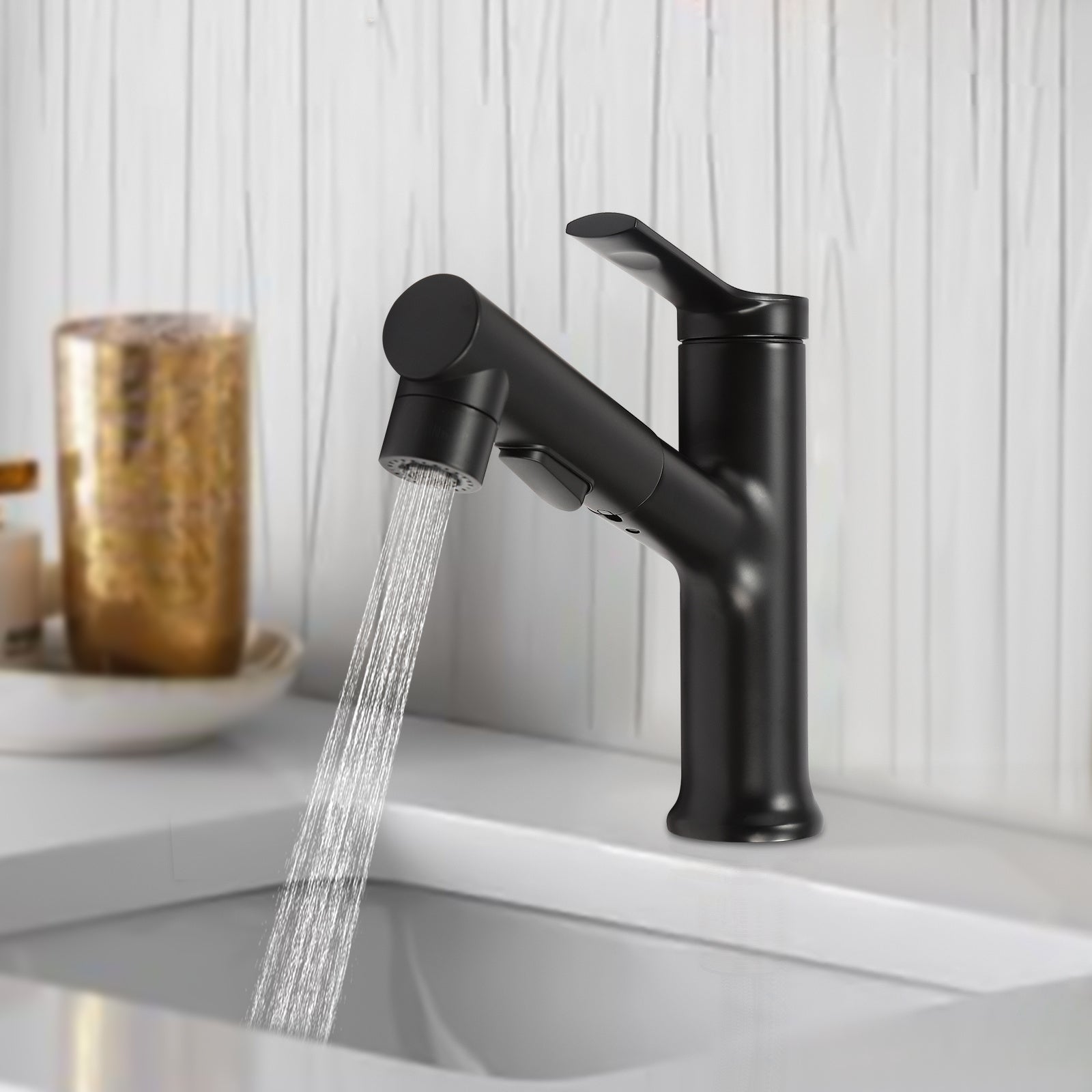 Robinet de salle de bain en cuivre, pose 3 trous