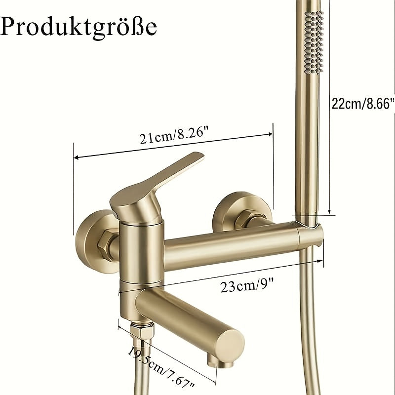 Colonne de douche de baignoire à douchette en acier inoxydable 304, acier inoxydable 304