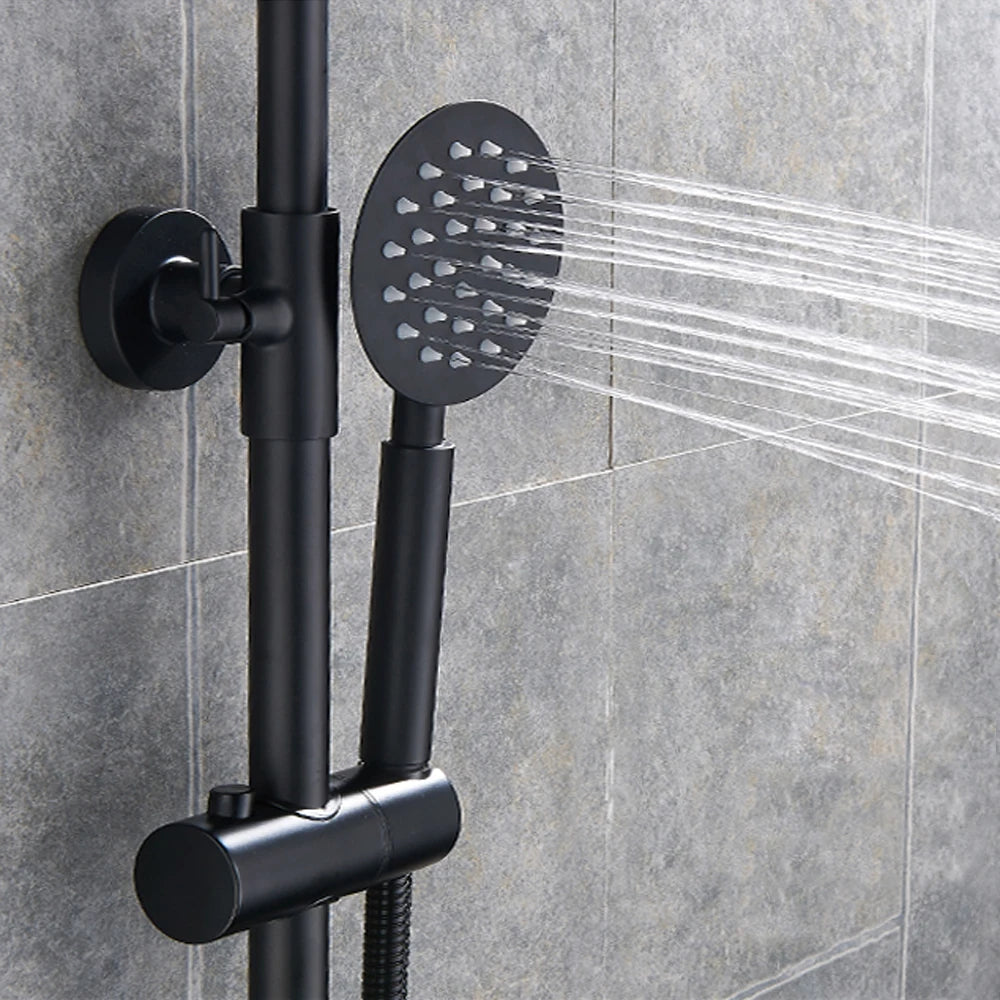 Colonne de douche pour baignoire noire, pose mural