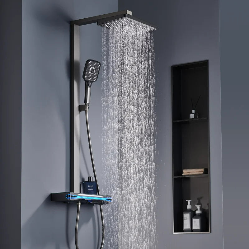 Colonne de douche thermostatique en laiton, pose mural