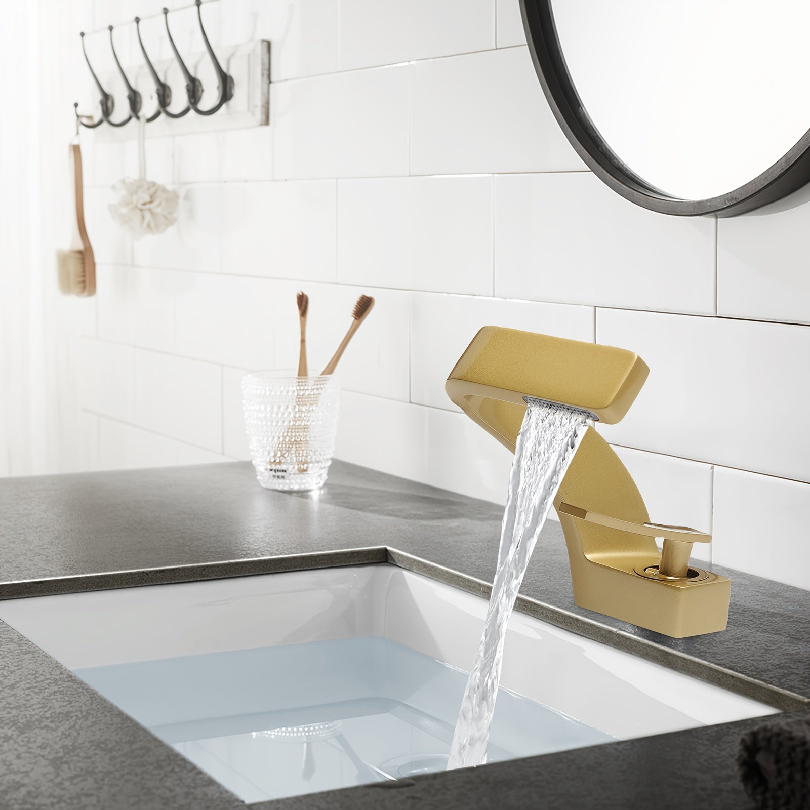 Robinet d'évier cascade en acier inoxydable 304, acier inoxydable 304