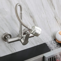 Mitigeur mural cuisine avec flexible pivotant, metal