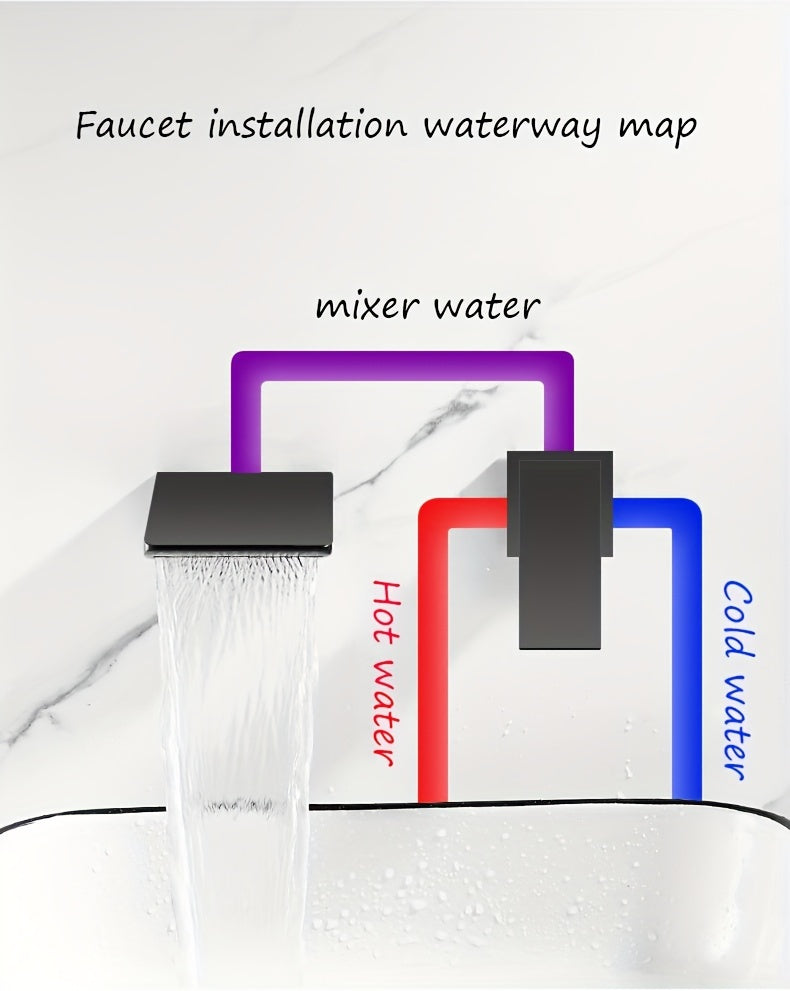 Robinet de lavabo cascade en acier inoxydable 304, acier inoxydable 304