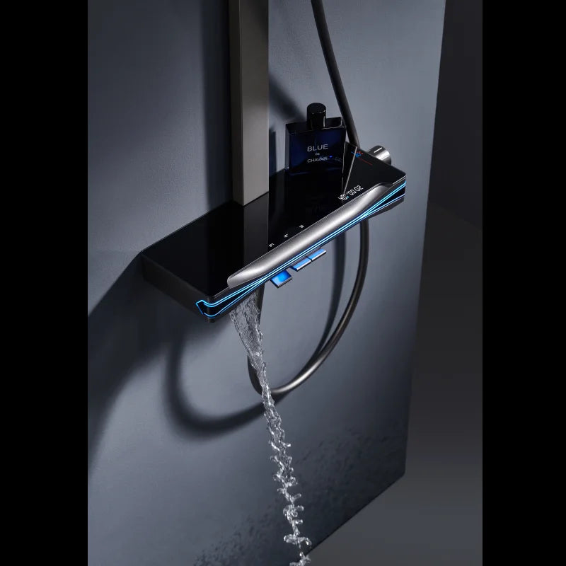 Colonne de douche thermostatique en laiton, pose mural