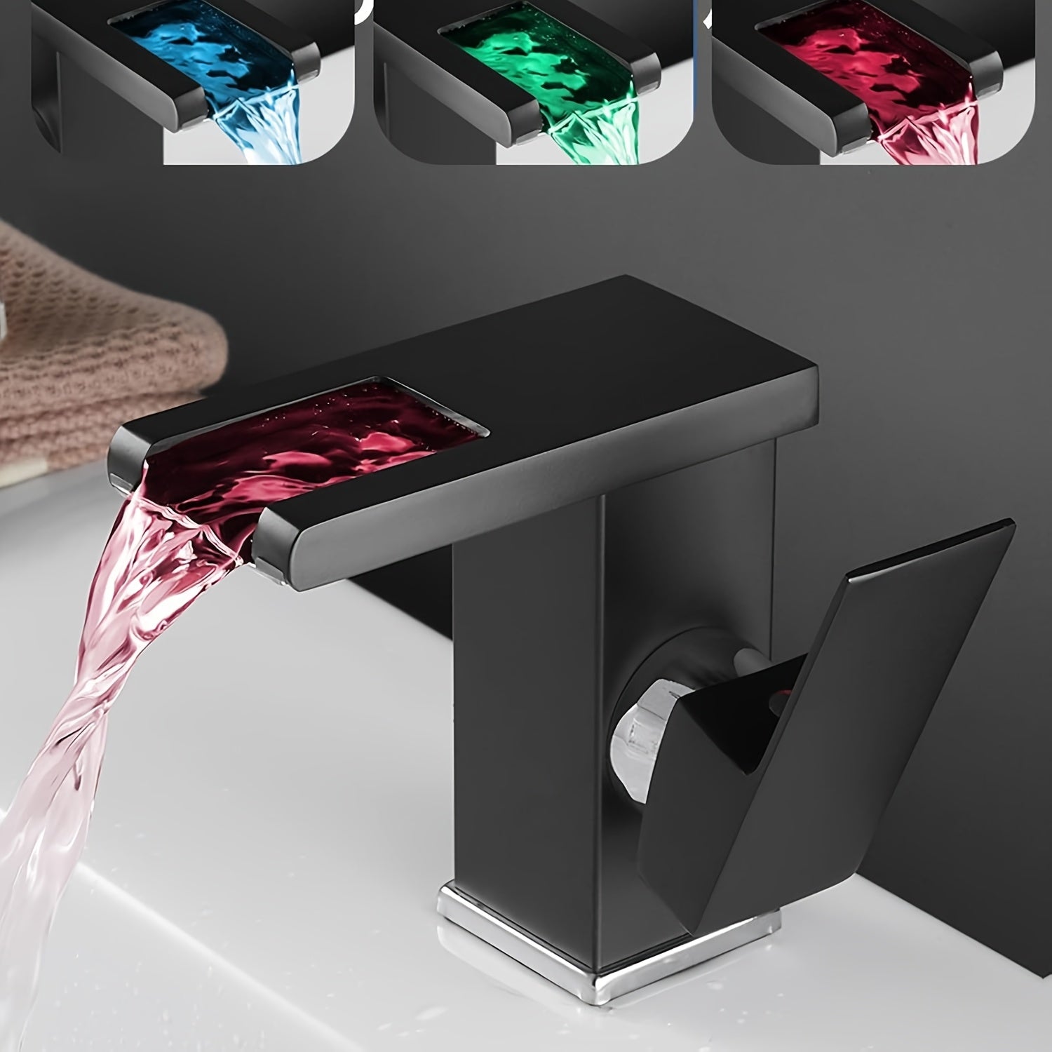 Robinet de lavabo cascade en acier inoxydable, raccord 3/8