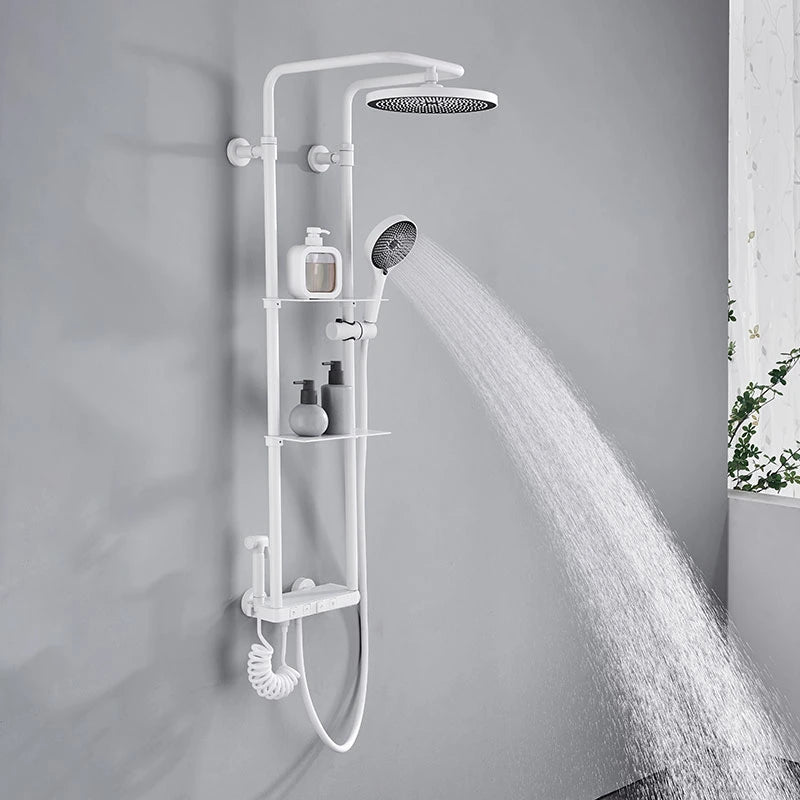 Colonne de douche encastrable thermostatique, pose mural