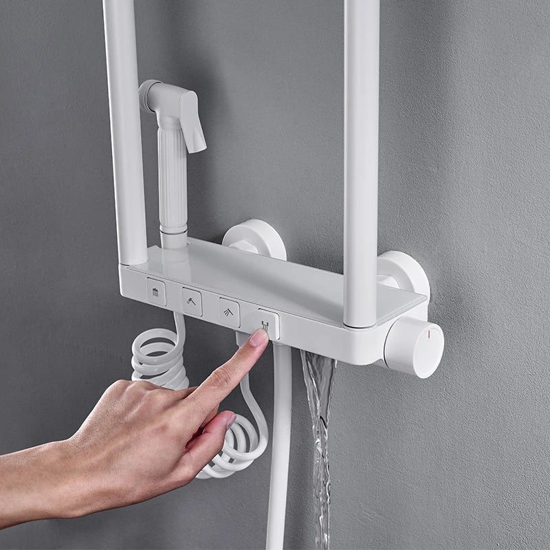Colonne de douche encastrable thermostatique, laiton
