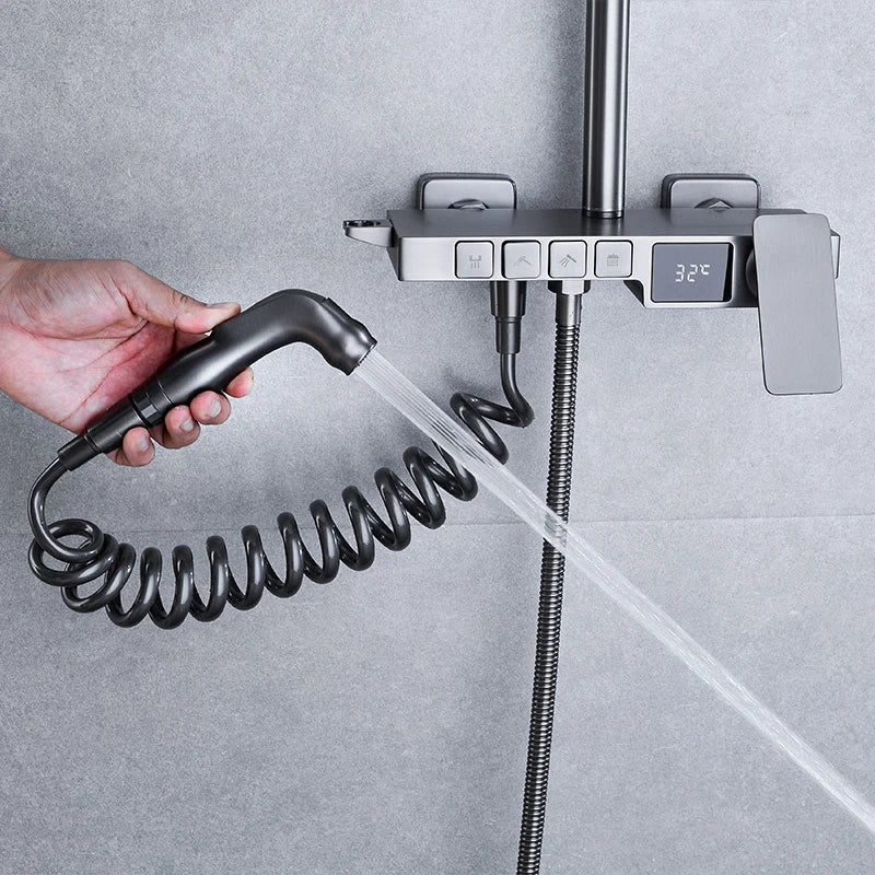 Colonne de Douche en Laiton Thermostatique, pose mural