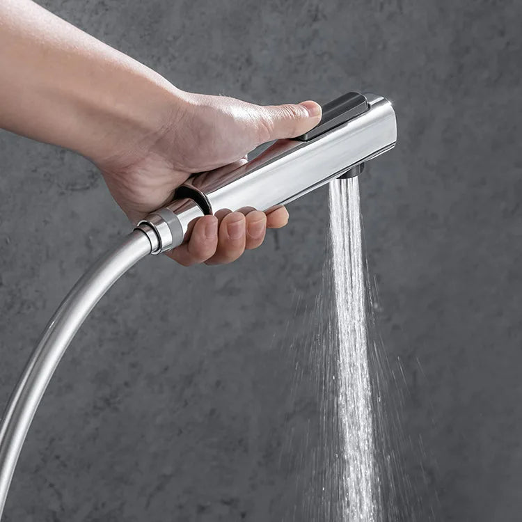 Colonne de douche avec mitigeur blanc, pose mural