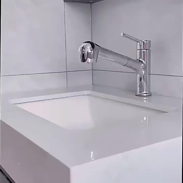 Embout de robinet de cuisine à douchette extractible en ABS, pose monotrou