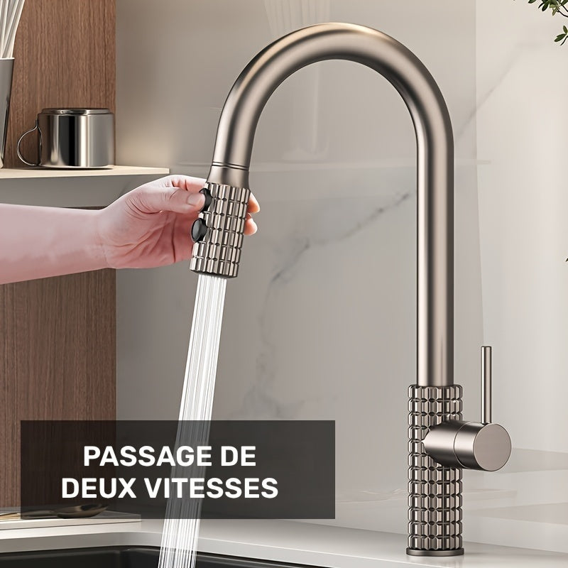 Robinet de cuisine à bec rotatif en laiton, raccord 1/2