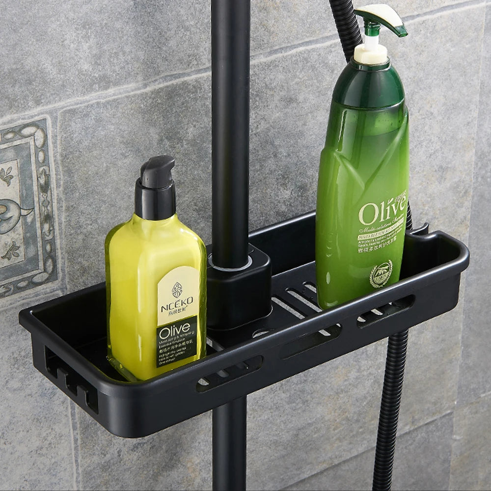 Colonne de douche pour baignoire noire, pose mural