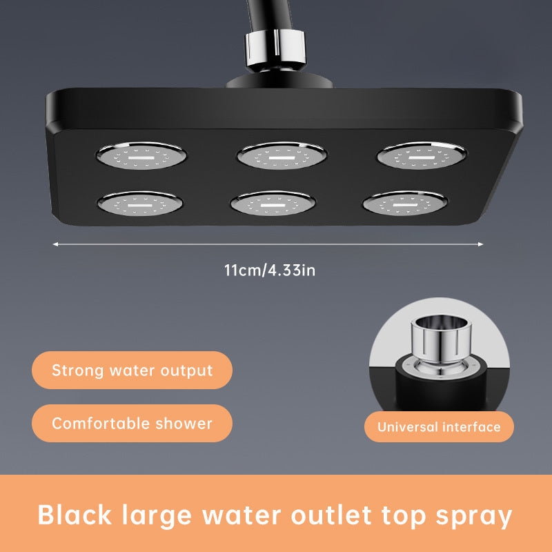 Petite Taille Noir Carré X-Tête de Douche