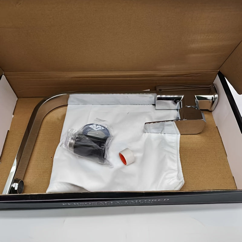 Robinet de cuisine à bec rotatif en acier inoxydable 304, acier inoxydable 304