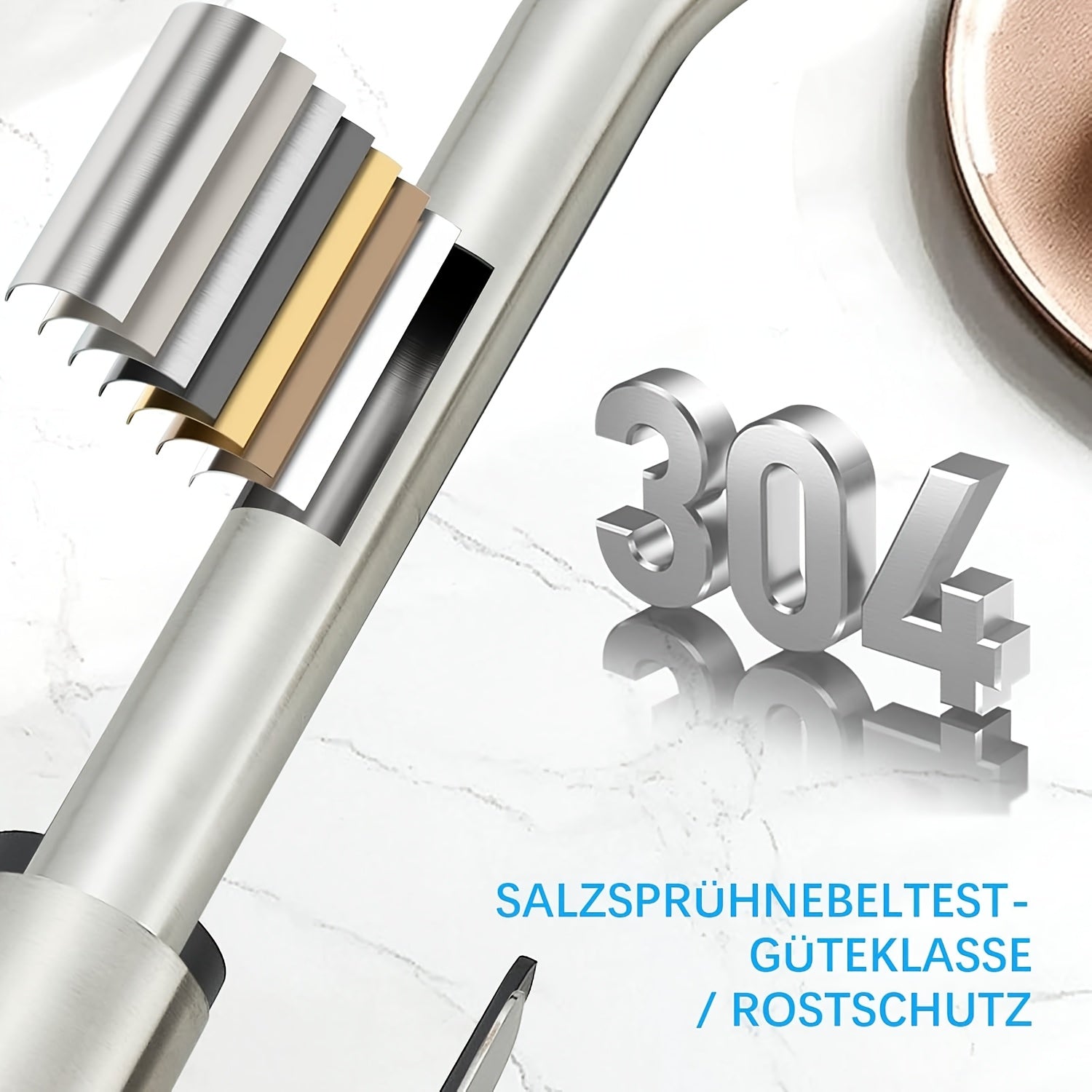 Robinet de cuisine à bec rotatif en acier inoxydable 304, acier inoxydable 304