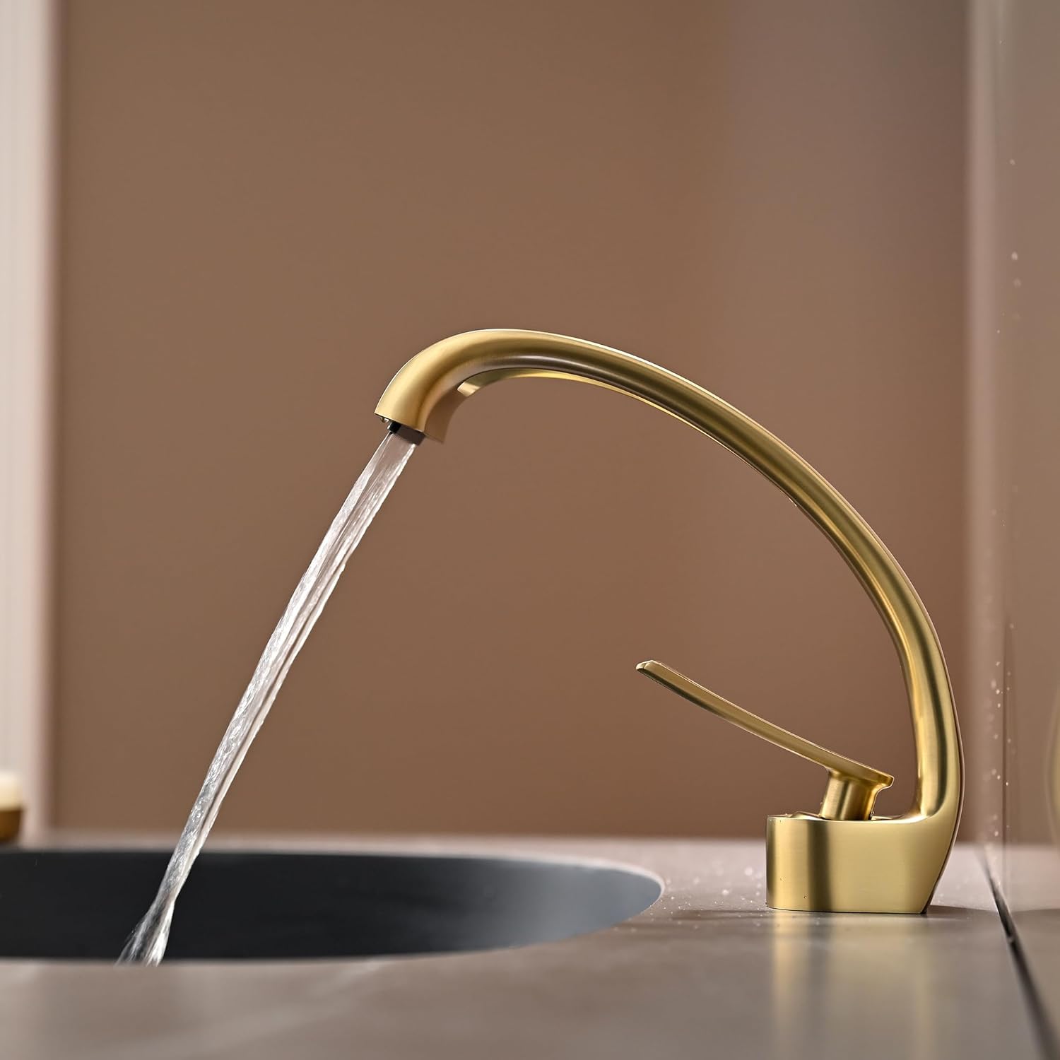 Mélangeur de lavabo cascade en acier inoxydable 304, raccord 1/2