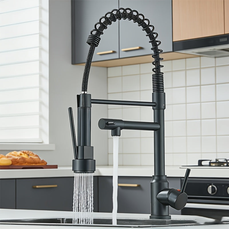 Mélangeur de cuisine à douchette extractible en acier inoxydable 304, raccord 3/8
