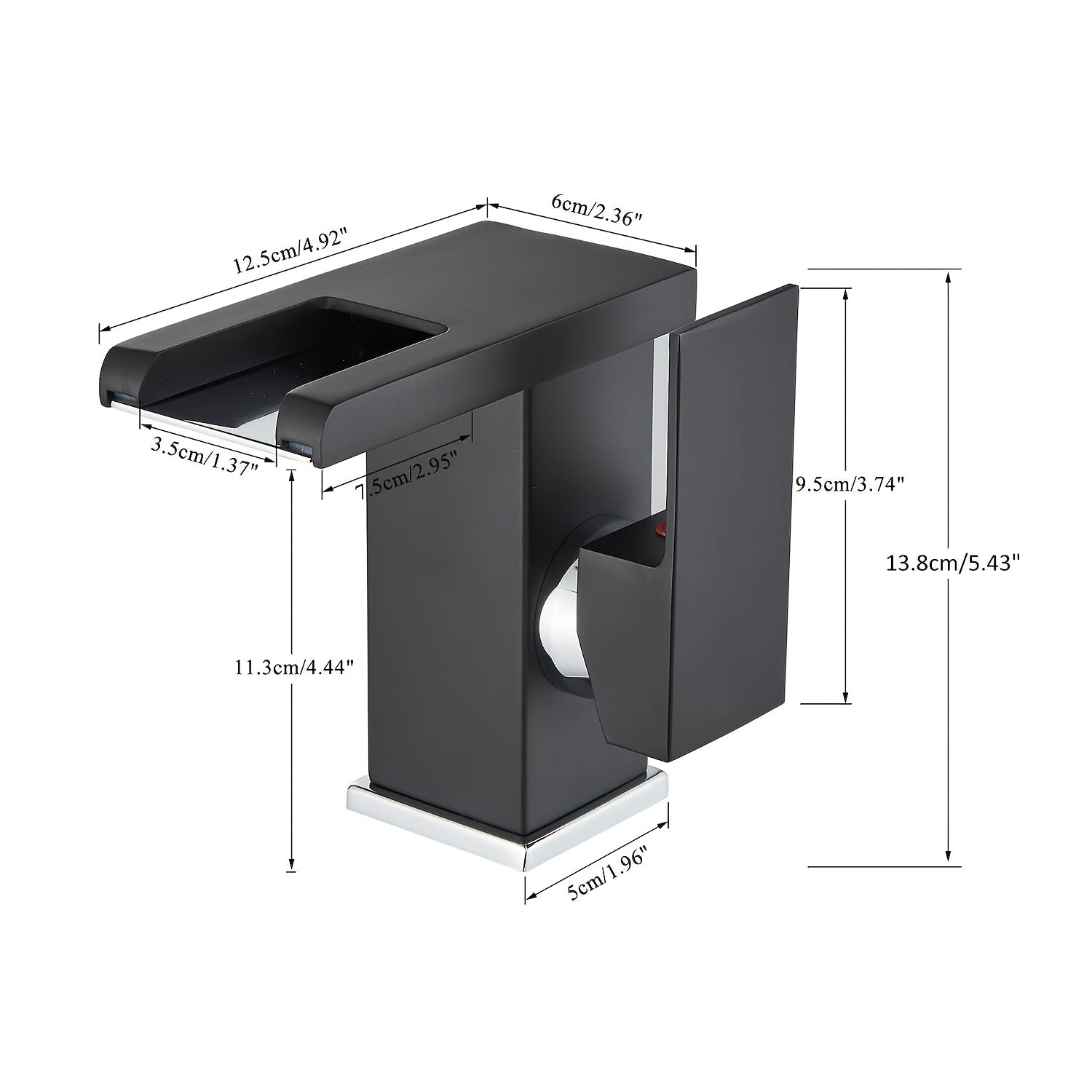 Robinet de lavabo cascade en acier inoxydable, acier inoxydable