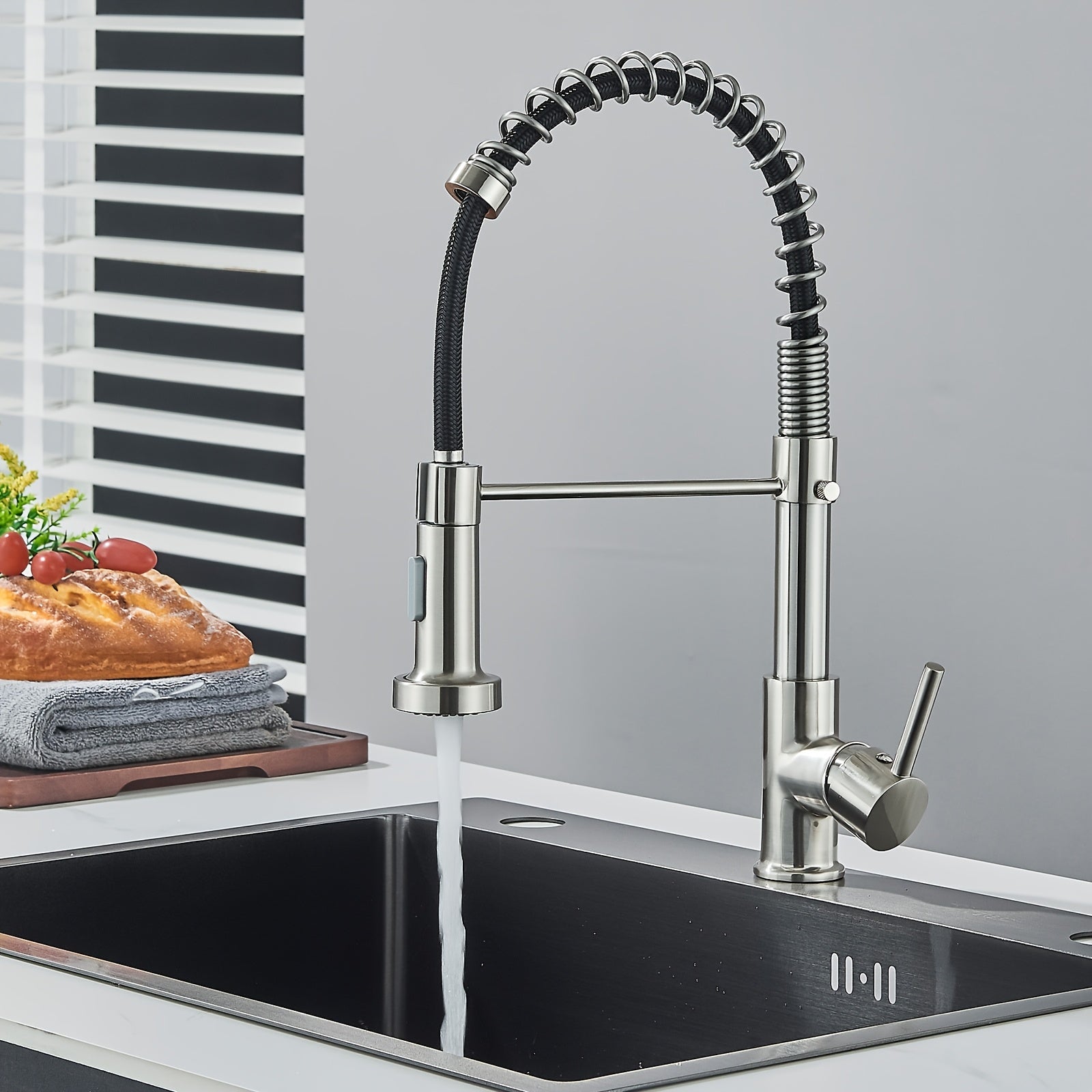 Robinet de cuisine encastrable en acier inoxydable, acier inoxydable