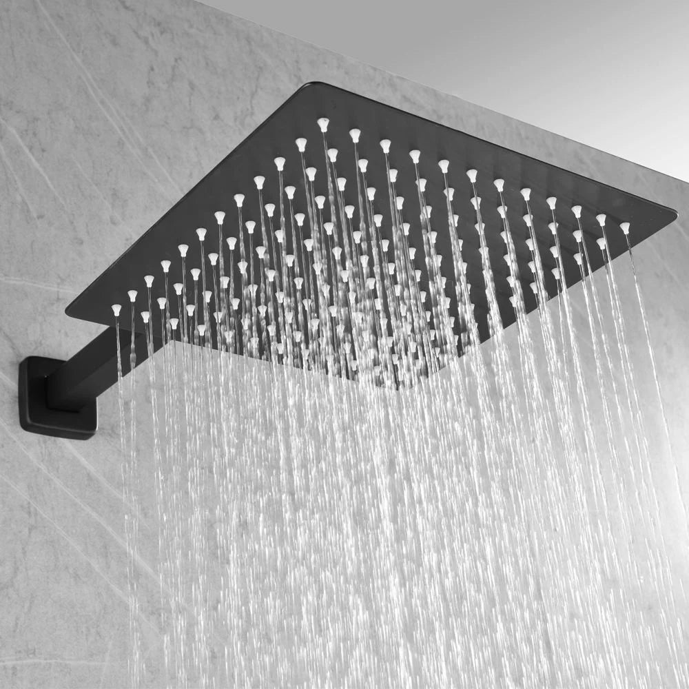 Colonne de douche encastrable noir, laiton