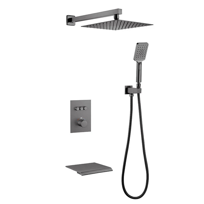 Colonne de douche encastrable noir, laiton