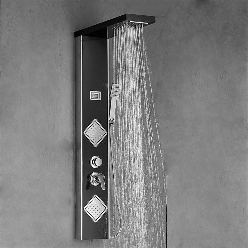 Colonne de douche thermostatique noir, pose mural