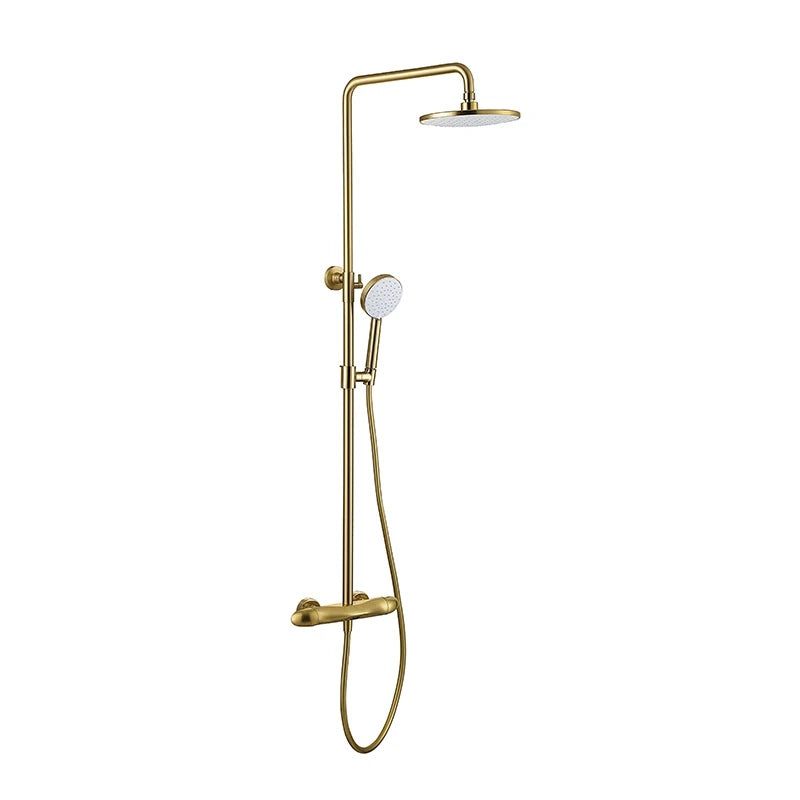 Colonne de douche avec mitigeur contemporain, laiton