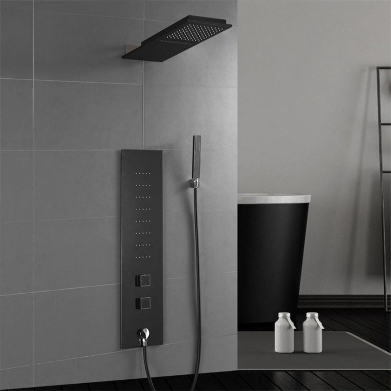 Colonne de douche encastrable en acier inoxydable, pose mural