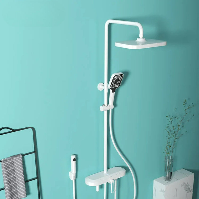 Colonne de douche avec mitigeur blanc, blanc