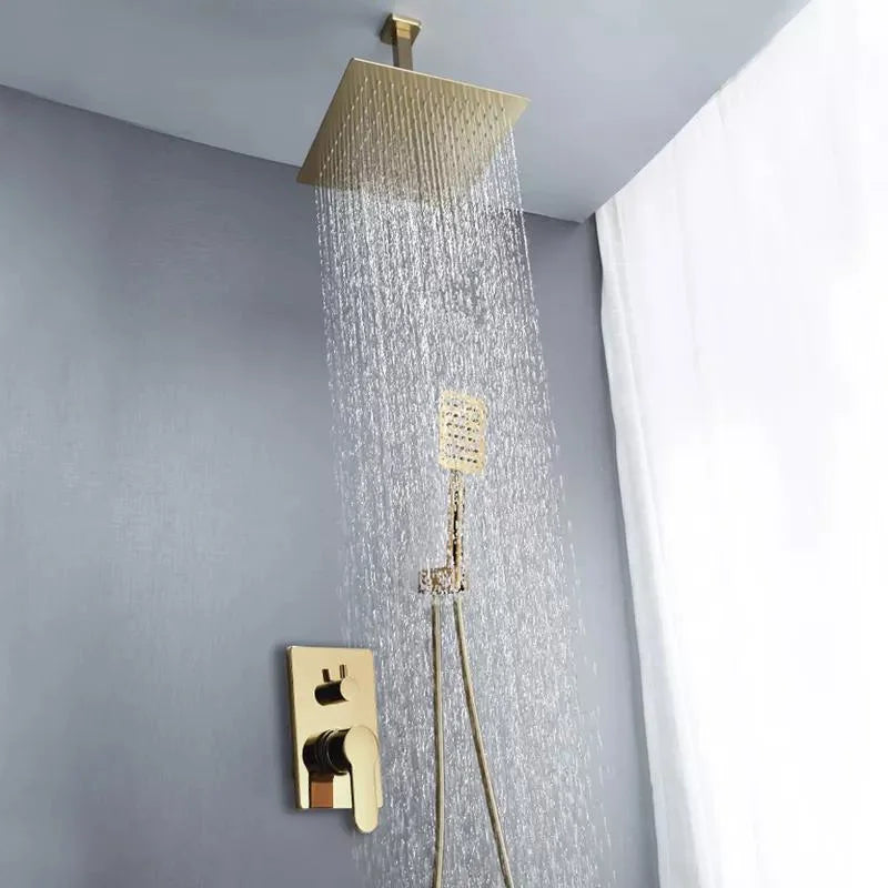 Colonne de douche dorée, doré
