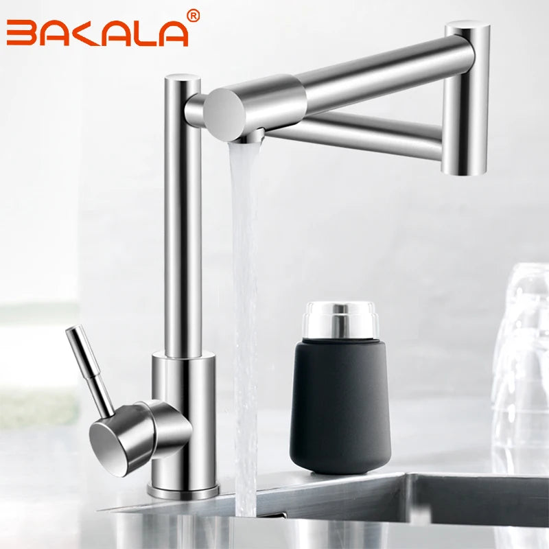 Mitigeur de cuisine rabattable en acier inoxydable, acier inoxydable