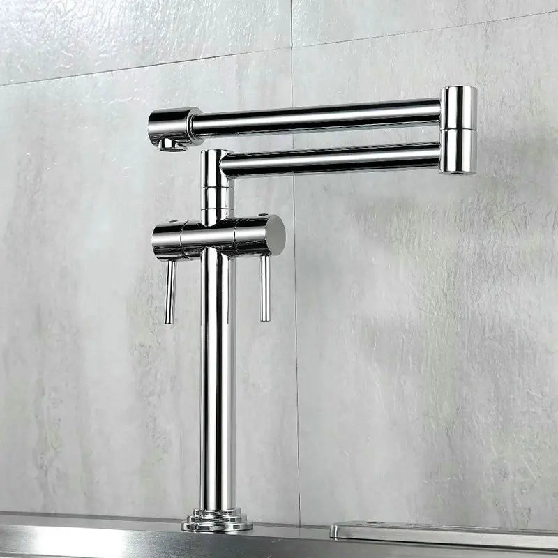Robinet de cuisine rabattable en laiton, pose monotrou