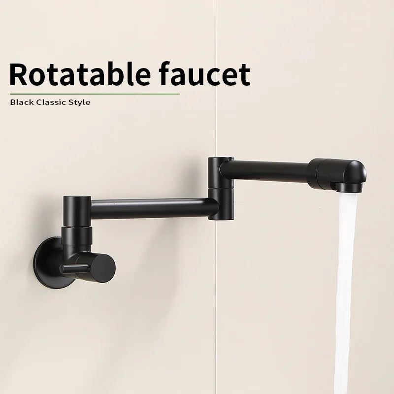 Robinet de cuisine à bec rotatif en acier inoxydable 304, acier inoxydable 304