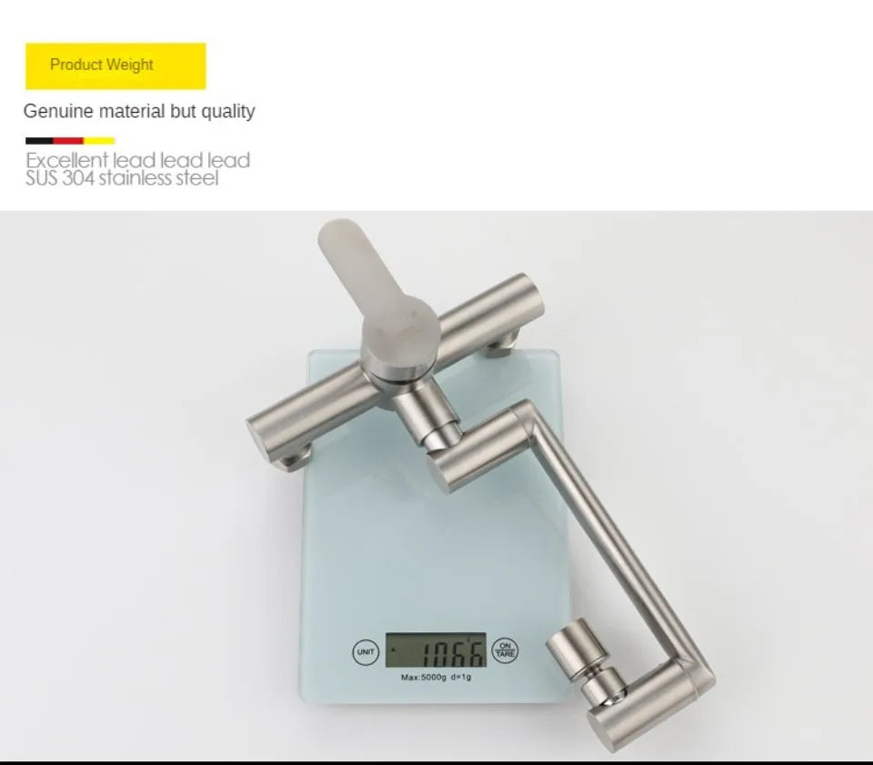 Mitigeur de cuisine rabattable en acier inoxydable, acier inoxydable