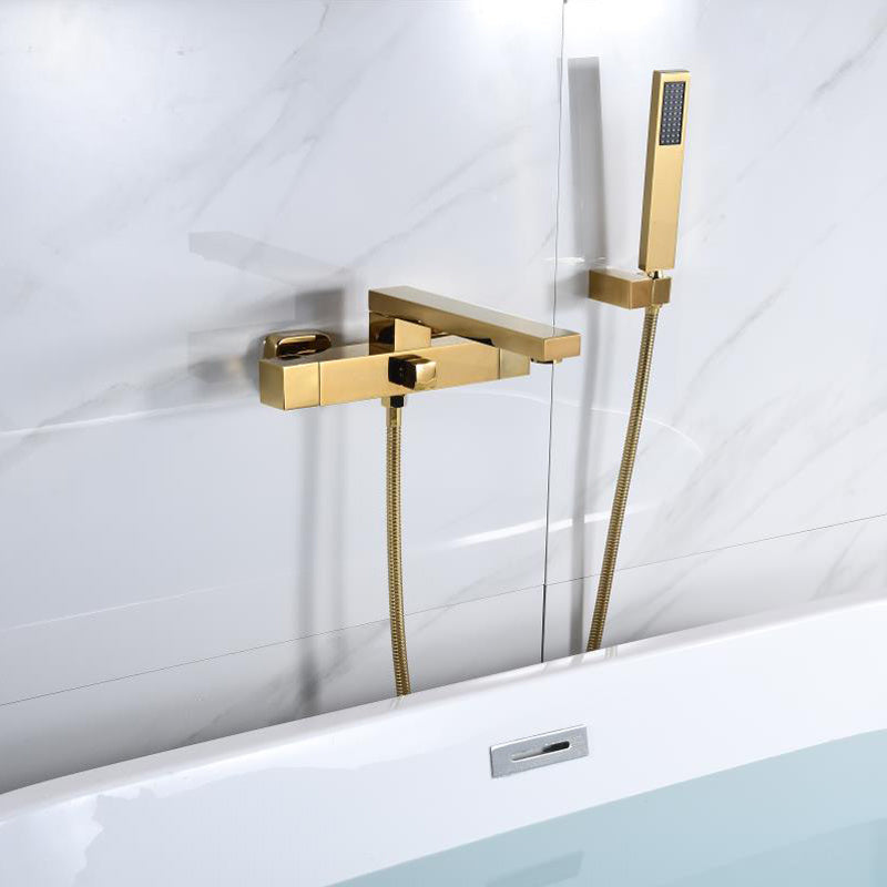 Colonne de douche pour baignoire en laiton, or