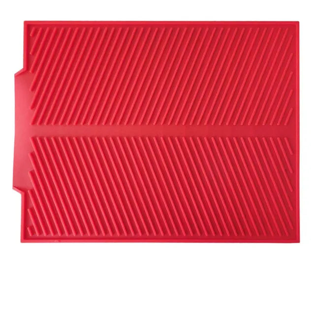 Tapis d'égouttage en silicone, rouge