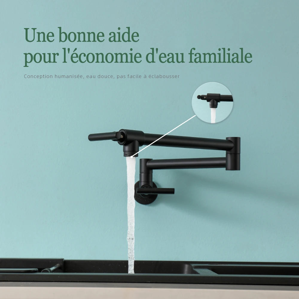 Mélangeur de cuisine à bec rotatif en laiton, laiton